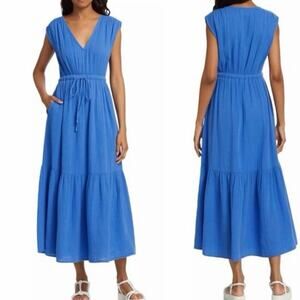Xirena Rosalie Cotton Gauze Maxi Dress Blue
